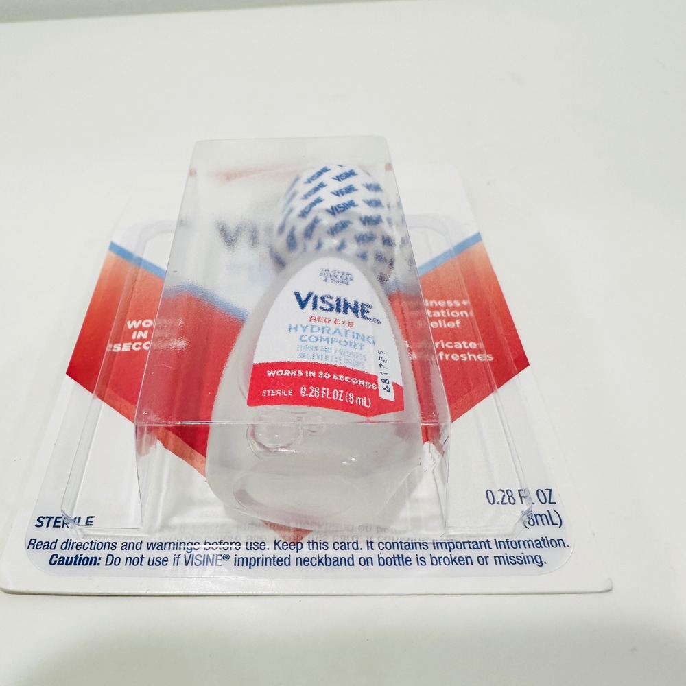 Visine Red Eye Hydrating Comfort Lubricant Redness Reliever Eye Drops 0.28 fl oz